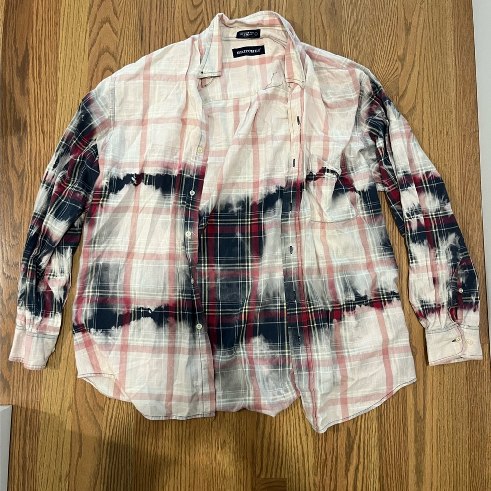 Red and Black Casual Button Down Shirt